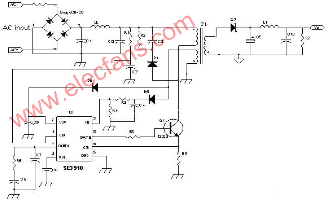 利用高性能PWM控制器芯片SE3910构建AC／DC转换器解